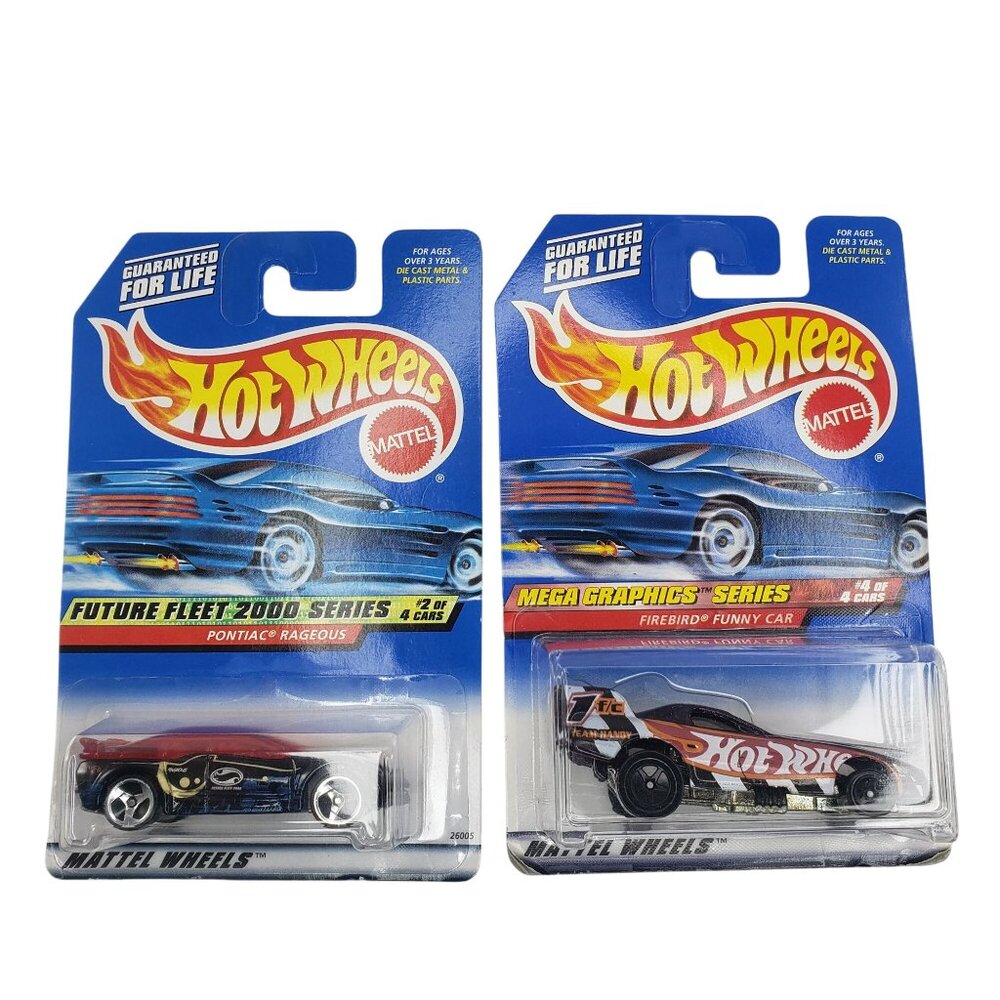 Mattel Hot Wheels Set Of 2 Pontiac Rageous Firebird Funny Car Collectibles